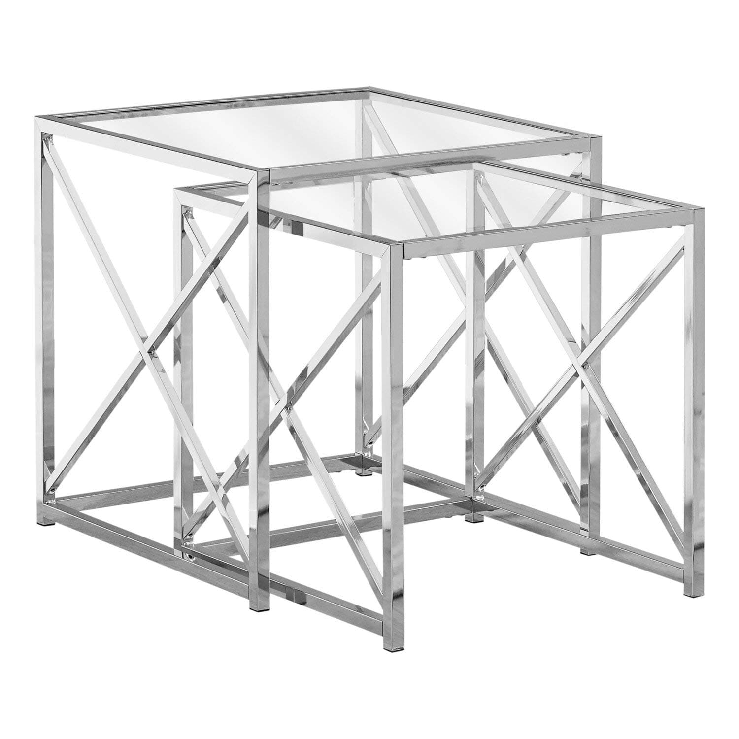 Monarch Specialties I NESTING TABLE, CHROME