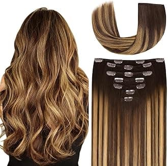 22 Inch Clip-in Hair Extensions Remy Human Hair for Women - Soft Handmade Real Human Hair Clip in Extensions, Straight, Thick, 165g 7pcs #(4T27) P4 Color