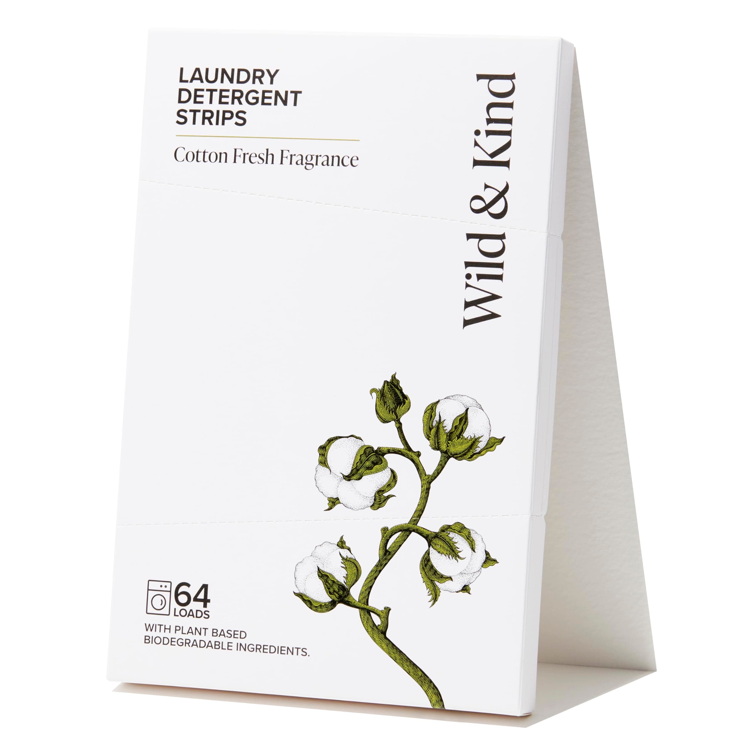 Laundry Detergent Strips Sheets 64 loads Eco Ultra-Concentrated Non-Bio Cotton Fresh Scent for Machine and Hand Washing