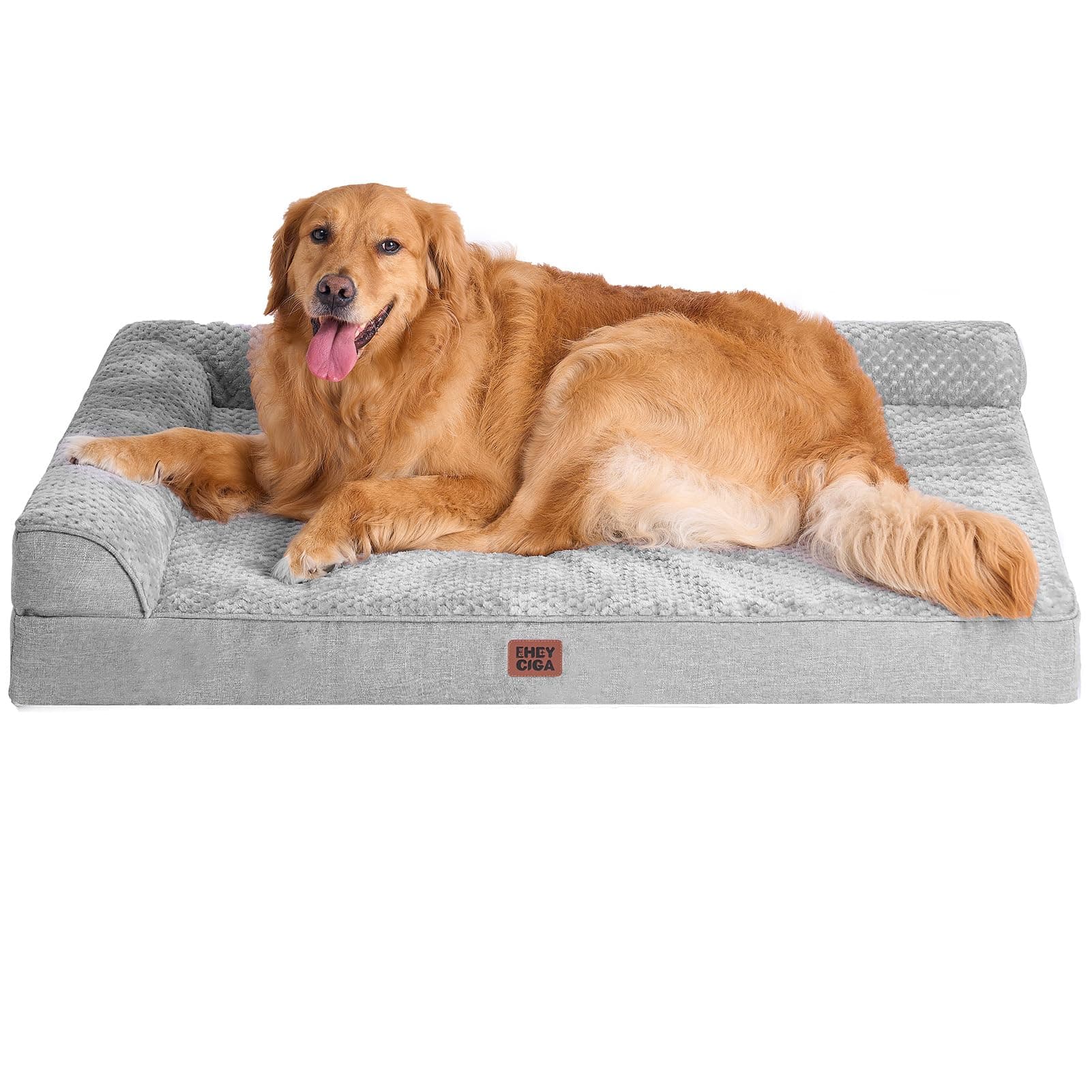 Extra Large Dog Bed Othorpedic 44x32x6.5, Memory Foam XL Dog Bed with Washable Removable Cover, Waterproof Pet Sofa Couch XLarge Size Dogs with Nonskid Bottom, Grey