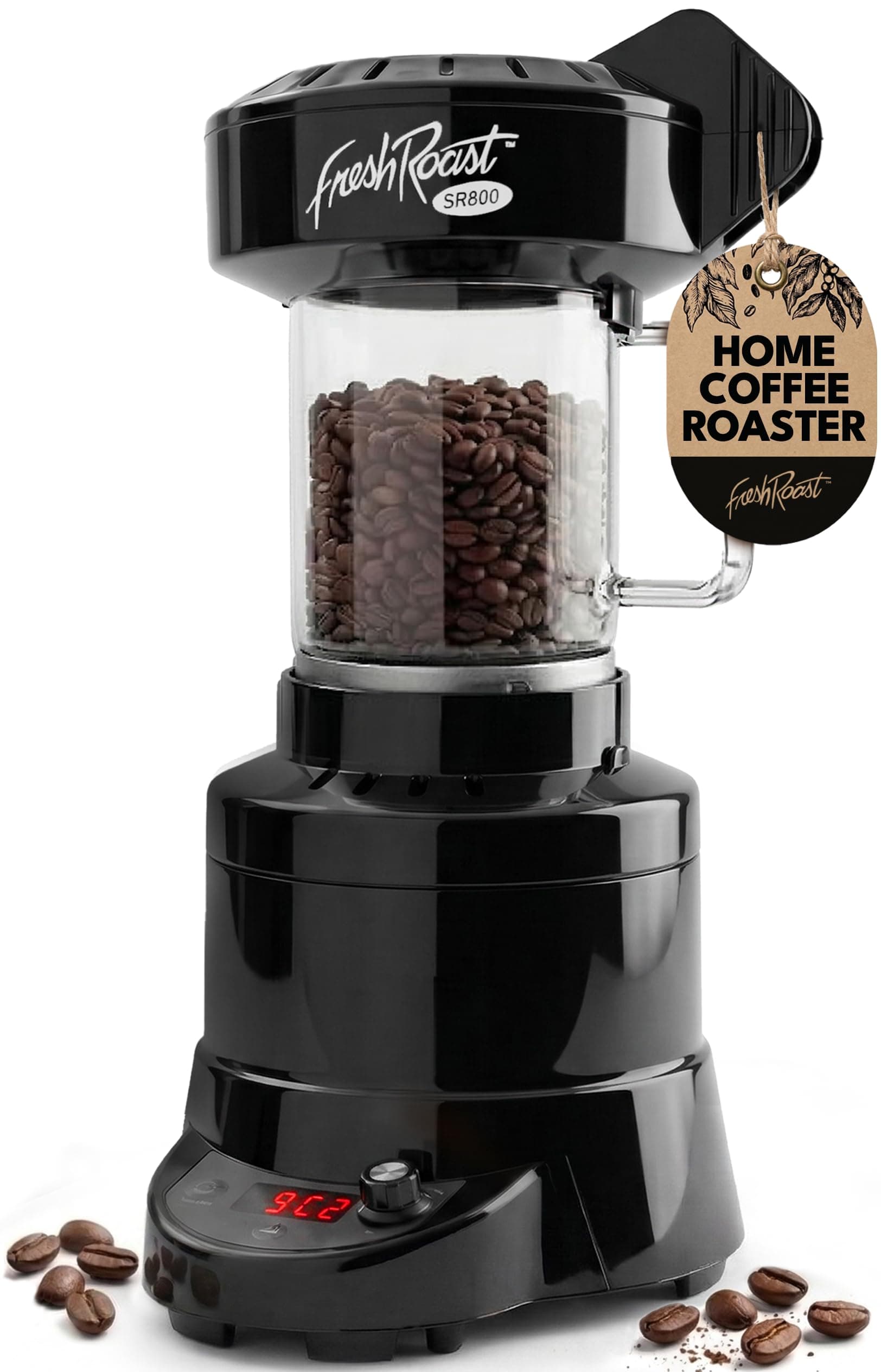 SR800 Coffee Roaster – Roast Coffee at Home – Variable Heat and Fan Control – Digital Display – Roasts 6–8 oz (170–226g) Per Batch – Easy to Use – Fast Roast Time