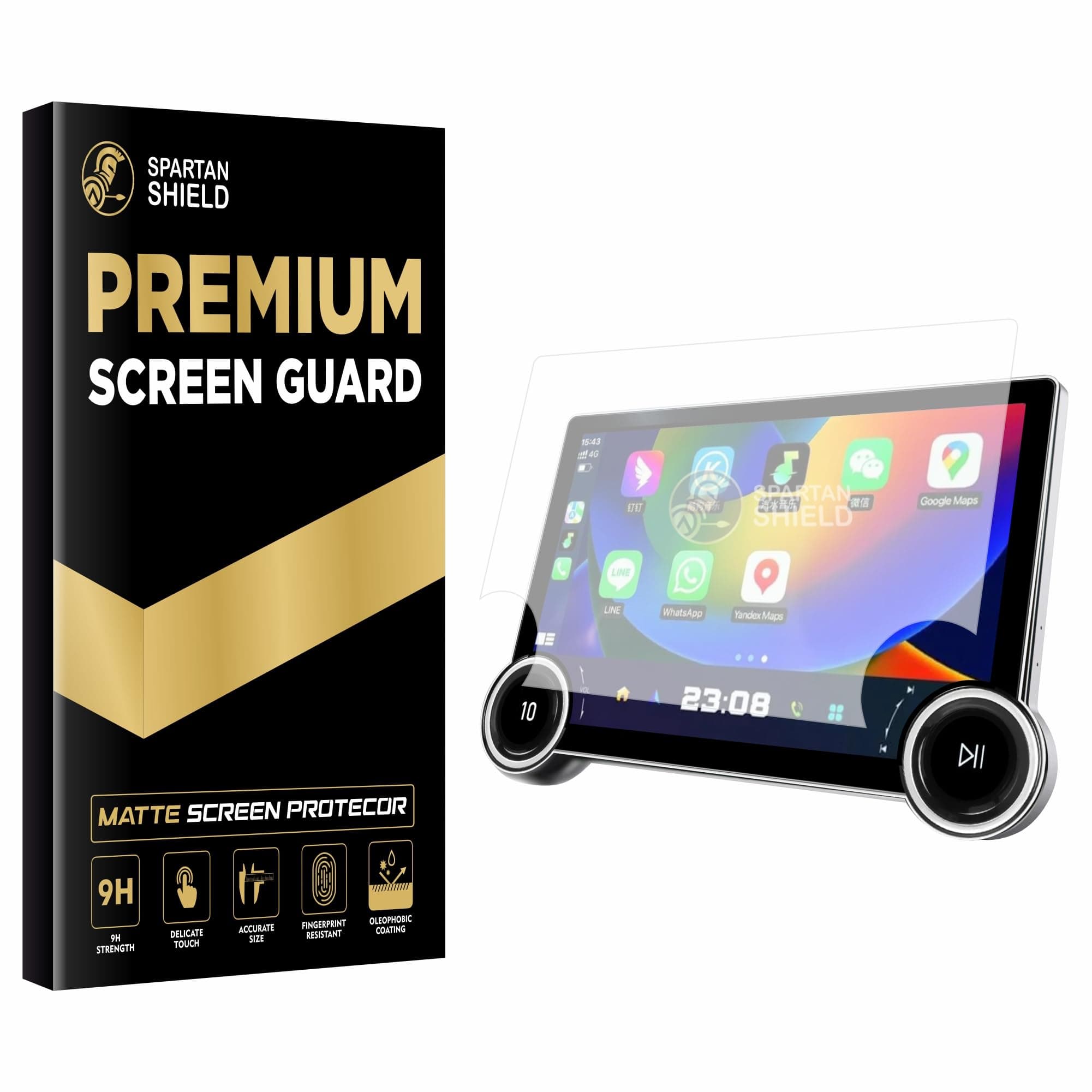 SPARTAN SHIELD Screen Guard For 9 INCH Android Car Stereo System || Car Infotainment Display Protector || Music System Protector || Aftermarket Touch Screen Audio Player Accessory [Not Tempered Glass]