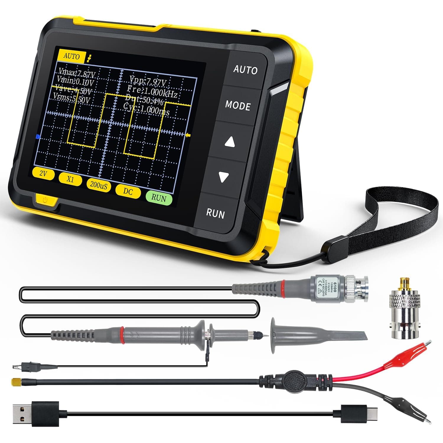Bequest DSO152 Oscilloscope -2.8" TFT Handheld Digital Oscilloscope Kit Portable Automotive Oscilloscope,2.5MS/s High Sampling Rate,Trigger Function Auto/Nomal/Single powerful power reserve.