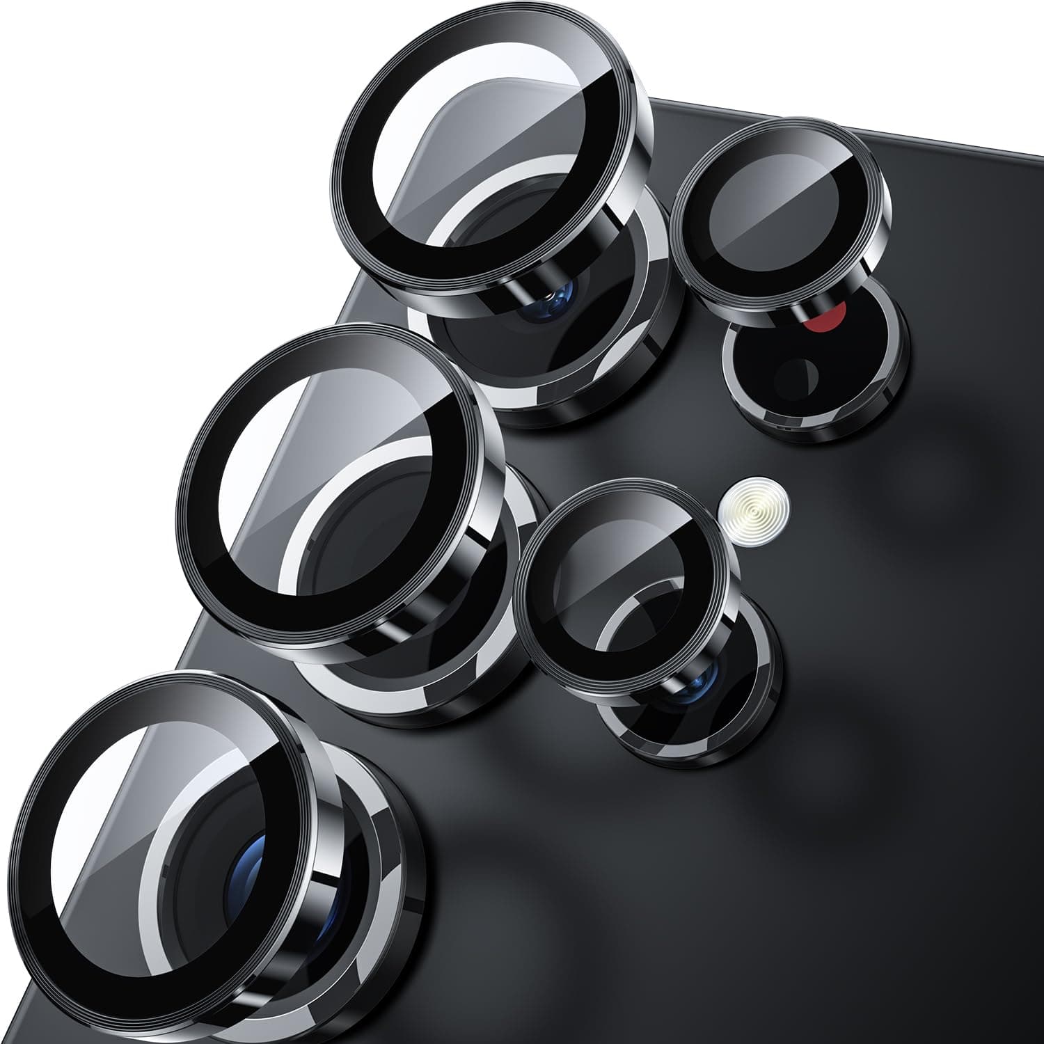 WSKEN for Samsung Galaxy S25 Ultra Camera Lens Protector - [Keep Original Shooting] Shatterproof Ultra HD 9H Tempered Glass Camera Screen Protector Metal Ring Cover Film 5G Accessories Titanium