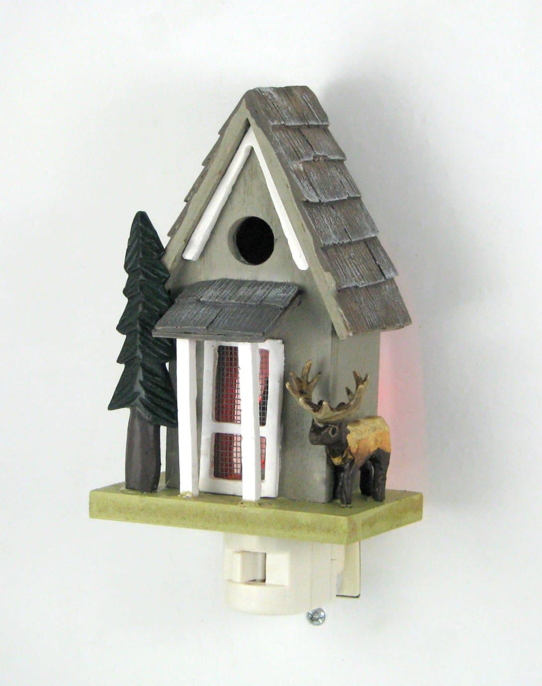 Mountain Home Cabin Night Light with Elk