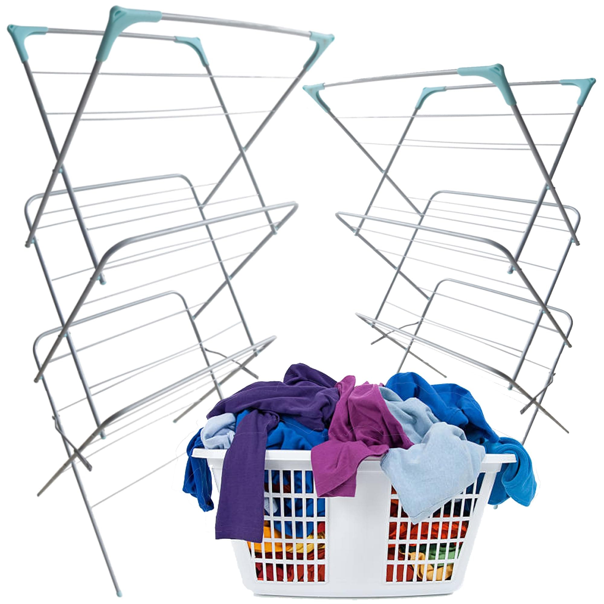 – STORM TRADING GROUP 3 Tier Folding Clothes Airer Foldable Clothes Drying Rack Non-Slip Feet & Corner Spaces For Hangers Lightweight Indoor & Outdoor Use