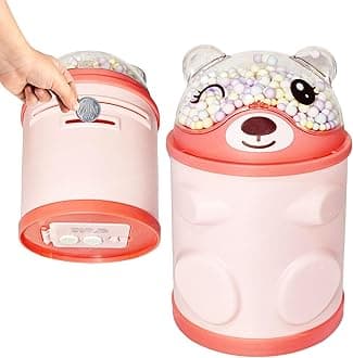 FunBlast Piggy Bank – Bear Shaped Coin Box for Kids, Money Bank for Kids, Piggy Bank for Kid, Money Box, Coin Box with Password Lock, Gifts for Girls, Best Return Gifts (Pink)