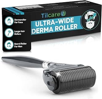 Beard and Hair Ultra Wide Derma Roller (1Pack) - Sterile 1200 Grade A Titanium Microneedles Titanium Derma Roller 0.25mm