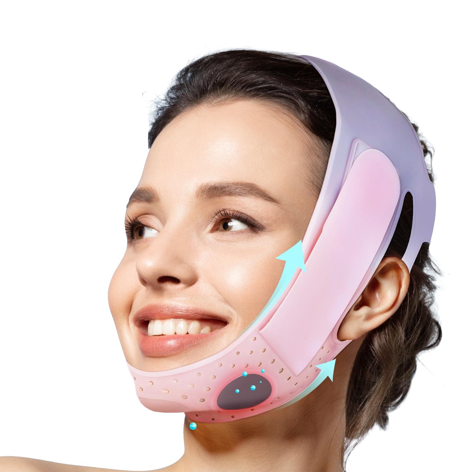 JUSRON V Line Face Lifting Tape Face Strap, Soft Silicone Chin Strap Face Shaper to Removing Double Chin for Women and Men