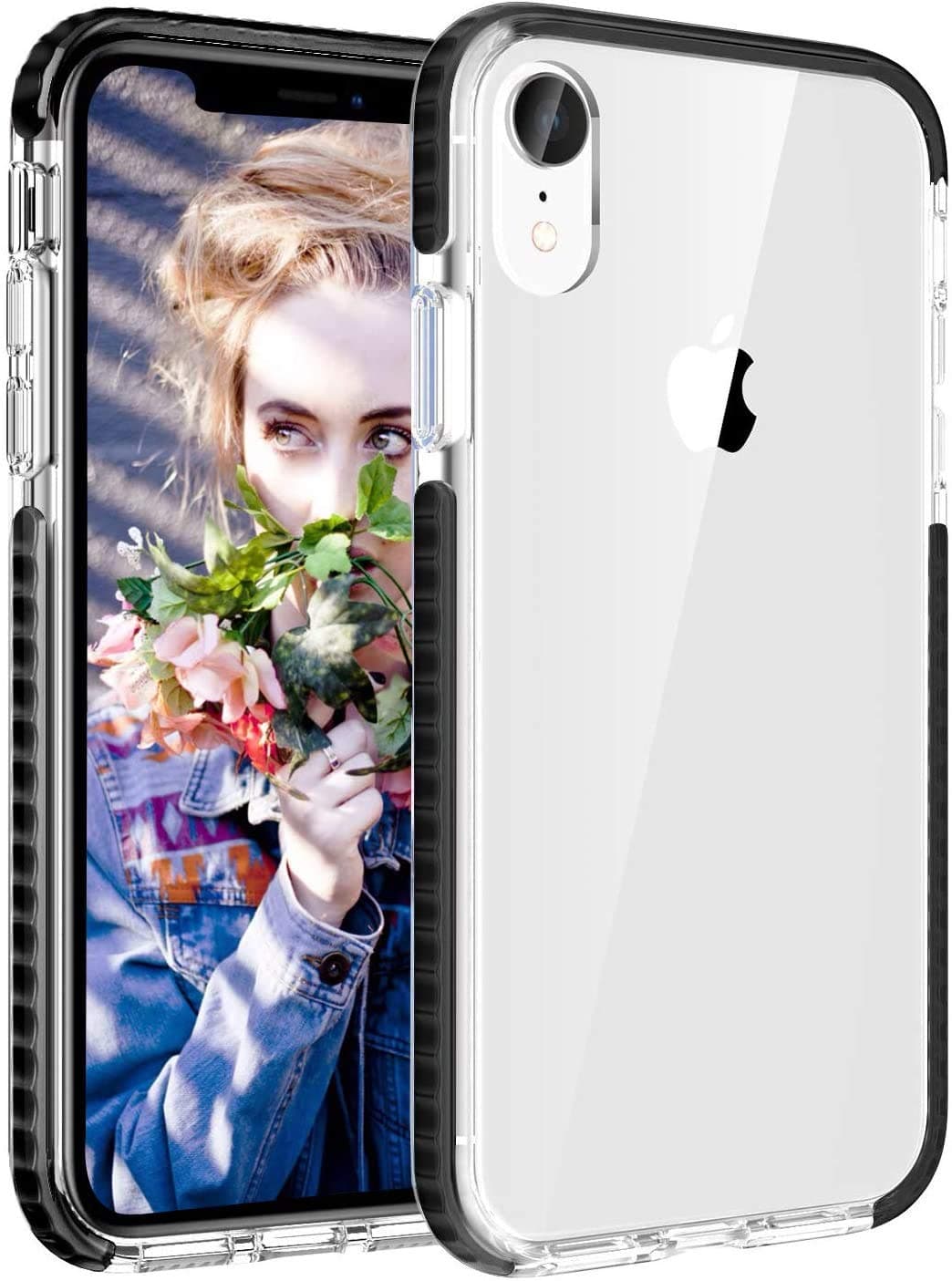 GPFILE Clear Case for iPhone XR,[Super Rubber Bumper Protection] Shockproof Cover Heavy Duty Drop Protective [with Air Cushion] Hard Shell Soft TPU Case for iPhone XR 6.1"