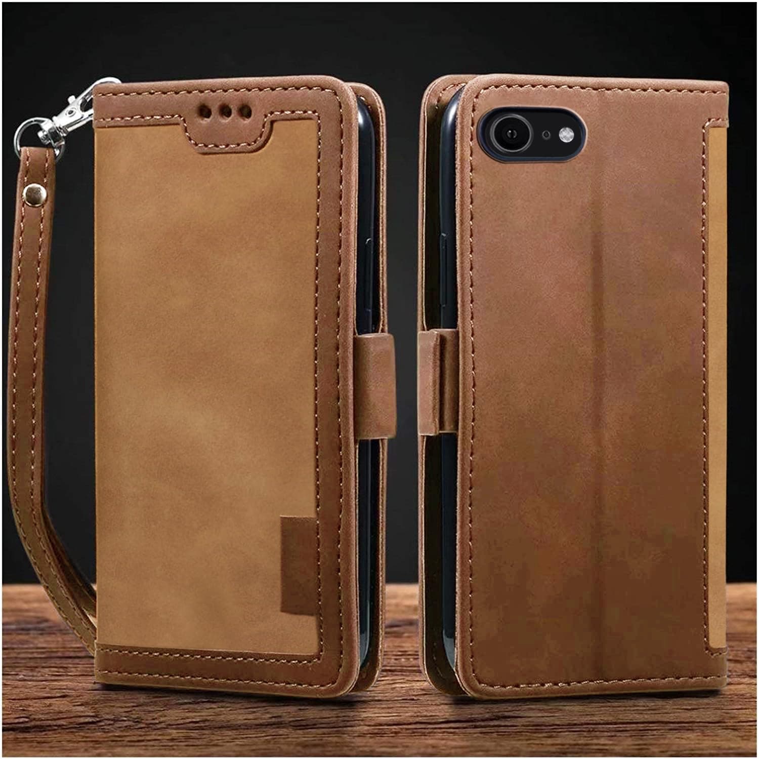 - Excelsior Flip Cover Compatible with Apple iPhone 7, 8, SE 2020, SE 2022 | Premium PU Leather | 360 Degree Protection (Coffee)