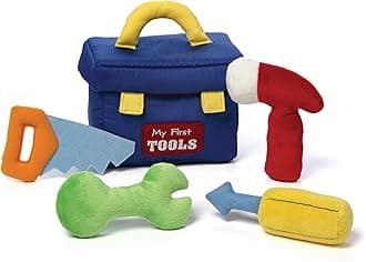 GUND Baby GUND Play Soft Collection, My First Toolbox 5-Piece Plush Playset with Rattle, Squeaker and Crinkle Plush Toys, Sensory Toy for Babies and Newborns, 7.5”