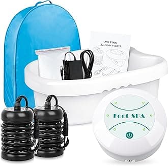 Foot Spa Detox Machine with Portable Bag, Ionic Detox Foot Bath Machine Hydrogen Negative ion Foot Spa Tub with Foot Basin, 2 Arrays, 100 Liners