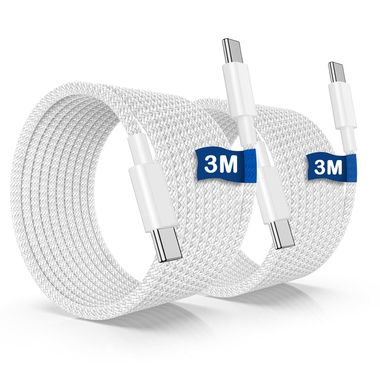 USB C to C Charger Cable 3m,60W Long Type C to C Charging Lead for Apple iPhone 17 Pro Max/17 Air/16 Pro Max/15 Plus/15,MacBook Pro 2021/2020/2019,iPad Pro 12.9/11 inch/Mini/Air 5/4,Samsung Galaxy S25