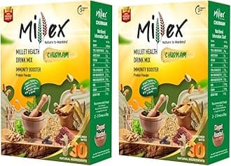 Millex Millet Healthy Mix With Churnam 2 Kg| 30 Natural Nutrition and 18 Herbal Churna Ingredients | Sprouted Cereals,Nuts, & Pulses |No Sugar Organic Multigrain Nutrition Drink| |Porridge Mix