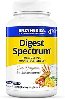 ENZYMEDICA - Digest Spectrum (120 Capsules) | Food Intolerance Digestive Enzyme Supplement | Digestive Enzyme Blend for Food Intolerances, Nutrient Supplements, Gut Health Supplement,Vegan, Dairy Free