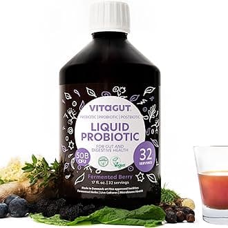 VITAGUT Liquid Probiotic, Prebiotics & Postbiotics 3-in-1 Organic, Live Probiotics for Women & Men - Probiotics for Digestive Health, 50 Billion CFU, 19 Fermented Herbs, Vegan Probiotic for Gut Health
