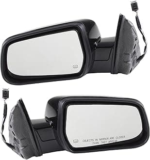 New Aftermarket Mirror Driver & Passenger Side Power Heated Manual Folding Paintable Replacement For GMC Terrain 2010-2017 Without Blind Spot Feature and Memory OEM 20858744 | 20858745 | 20835849