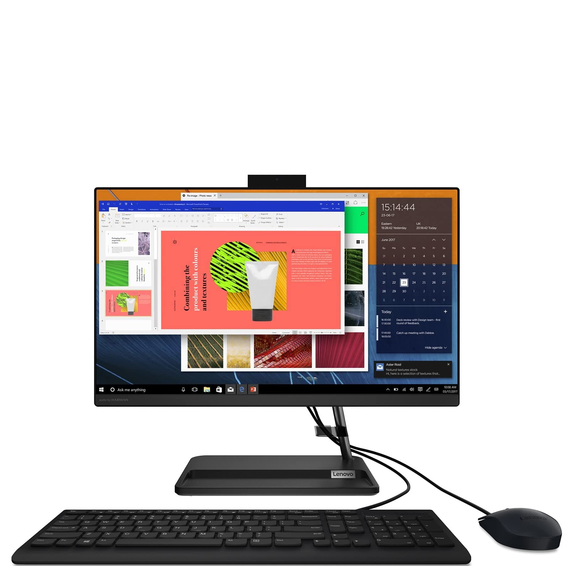 Lenovo IdeaCentre AIO 3 11th Gen Intel Core i3 21.5" FHD IPS 3-Side Edgeless All-in-One Desktop with Alexa Built-in (8GB/512GB SSD/Windows11/Office 2021/HD 720p Camera/Speakers/Wired Keyboard & Mouse)