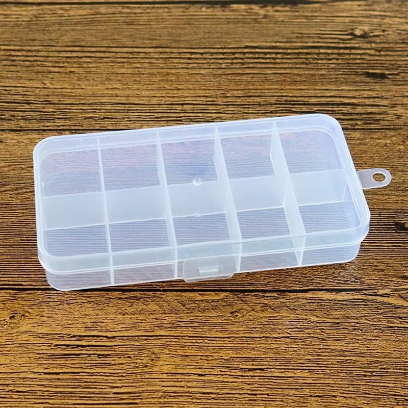 10pcs Fixed small 10 transparent plastic box green environmental protection no odor summary finishing box box (12.8x6.5x2.1cm)