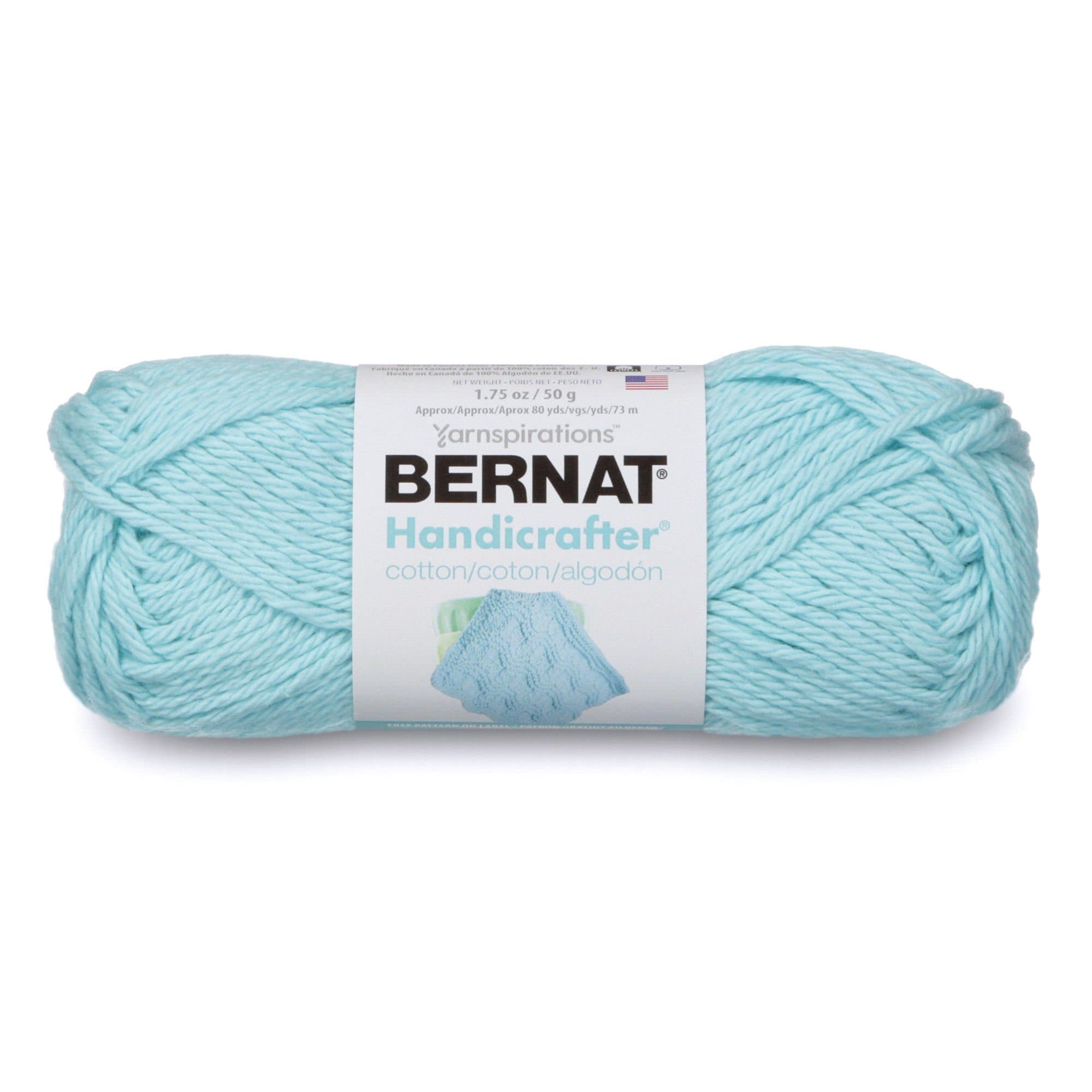 Bernat Handicrafter Cotton Yarn, Solid, 1.7 Ounce, Robins Egg, Single Ball