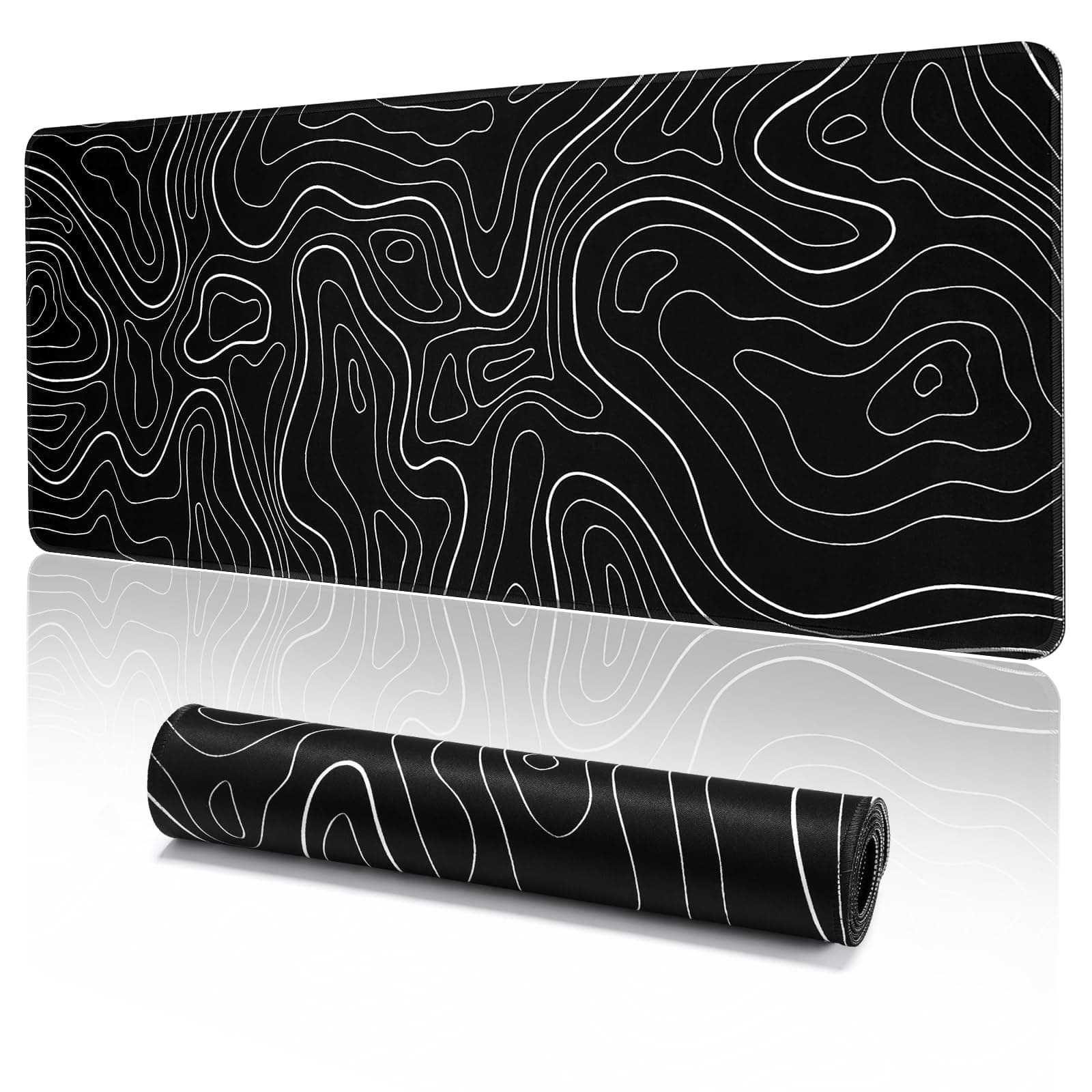 Large Gaming Mouse Pad (31.5 x 11.8 x 0.12 Inch) - Washable Desk Pad With Anti-Slip Rubber Base for Office & Home