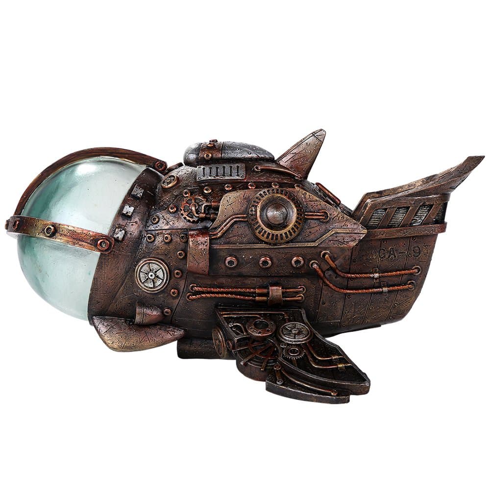 Pacific Giftware Steampunk Universe Space Exploration Spaceship Collectible Sci Fi Fantasy Figurine with Color Changing LED Lights Battery Operated 9.5 Inches Long