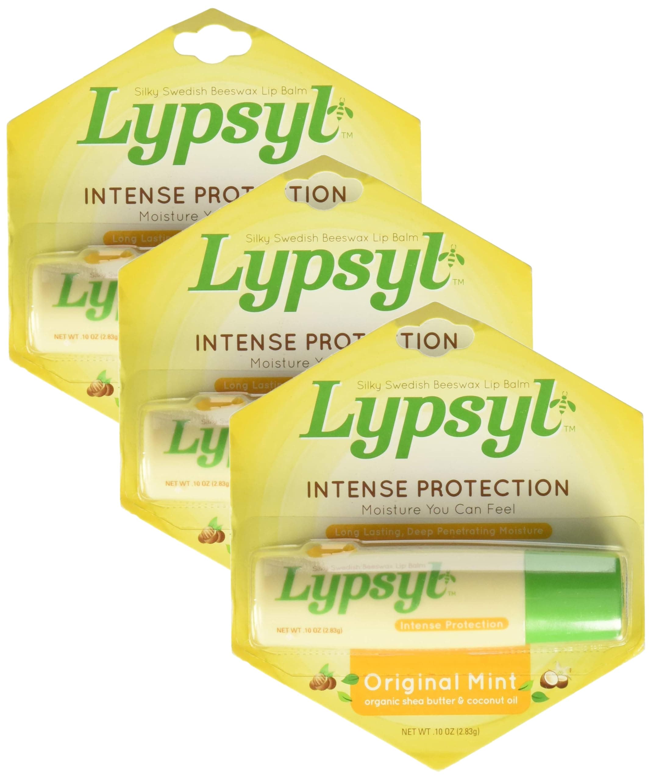 Intense Protection Original Mint, Lip Balm 0.10 oz (Pack of 3)