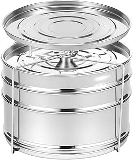 3 Tier Steamer Insert Pan 304 Stainless Steel Pressure Cooker Insert Pan Large Pressure Cooker Accessories for Steaming Vegetable Fish Meat