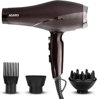 HD-1120 2000 Watts Professional Hair Dryer with AC Motor, Concentrator, Diffuser, Comb, Hot and Cold Air, 2 Speed 3 Temperature Settings with Cool Shot For both Men and Women, Black