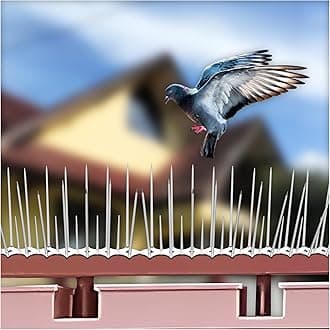 SWAPKART (Pack of 7) Bird and Pigeon Spikes, Pigeon Control Spikes Anti Bird Plastic Spikes for AC Balcony Railing Window Home Protection from Pigeon Dog Monkey Crow Kabootar Transparent