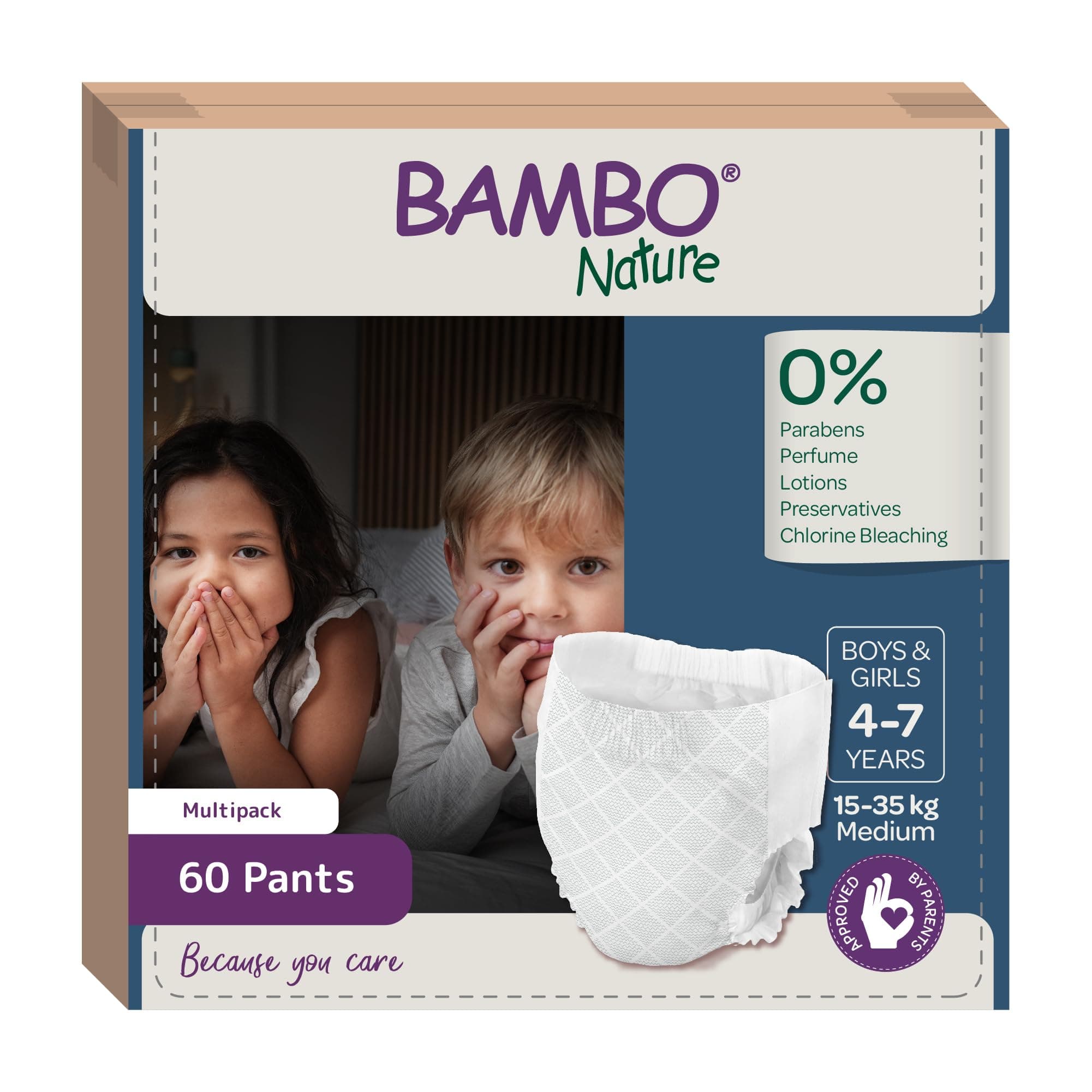 Premium Dreamy Night Pants, Pull Up Pants, Eco-Labeled Night Time Diapers, Secure, Comfortable, Skin Friendly : Children Aged 4-7 Years, 60 Count