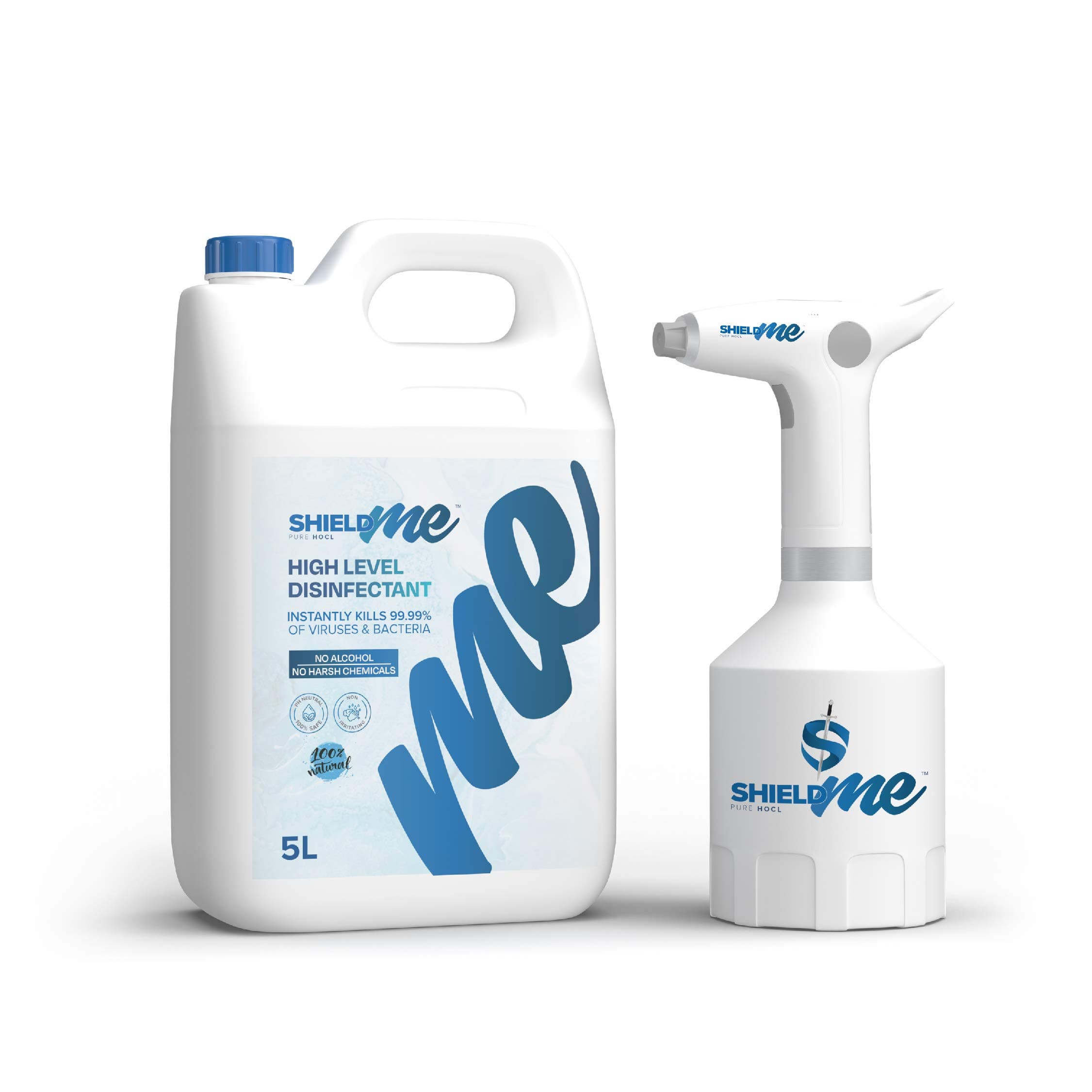 Handheld Compact Spray Machine & 5 Litres High Level Sanitizer & Disinfectant Natural 100Percent - Shieldme