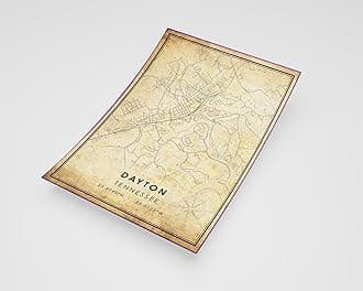 MG Global Rustic Poster of Dayton Tennessee | 11x17 12x18 16x24 24x36 Vintage Unframed Print | Antique Hometown City Wall Art for Gift | Home Office Decor