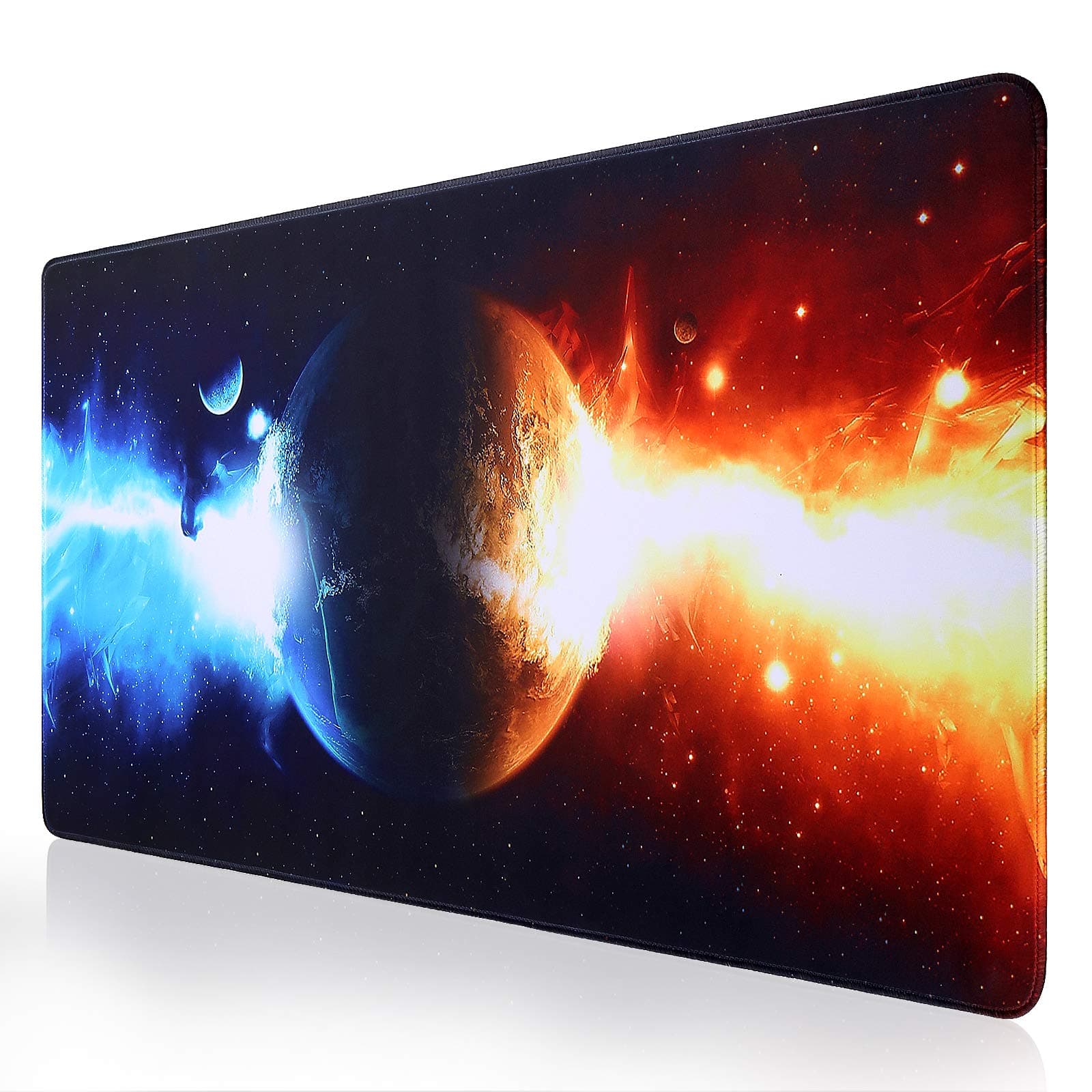 Large Gaming Mouse Pad, Aupek Big Mouse Pad for Keyboard Mouse, Extended Computer Laptop Mousepad, Desk Mouse Pad, Desk Mat with Non-Slip Base, Stitched Edge for Gamer Home Office Work, 31.5 x 11.8 in