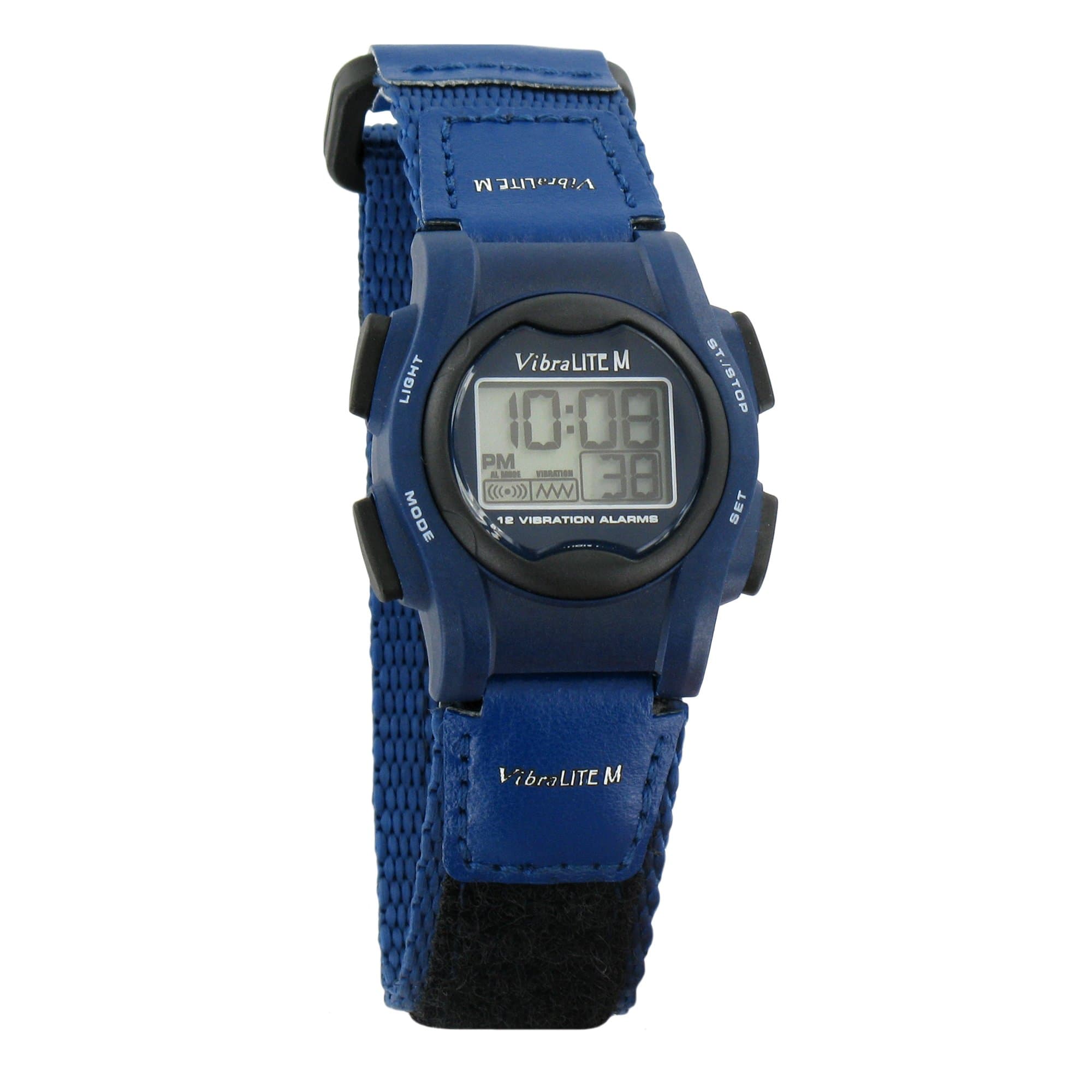 Mini 12-Alarm Vibrating Watch - Navy Blue