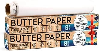 Co.| Butter Paper Roll, 18 Meters, 40 GSM | FDA Approved | 100% Non - Coated | Pack of 2 (9M + 9M)