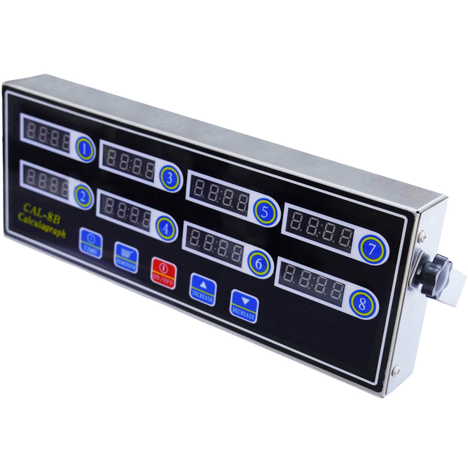 EVEDMOT Silver 8-Channel Digital Timer Alarm Clock