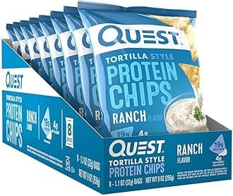Quest Nutrition Tortilla Chips Ranch, Pack of 8 x 32g