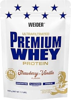 Premium Whey Protein Powder, Low Carb Protein Shakes with Whey Protein Isolate, Strawberry Vanilla, (1x 500g)
