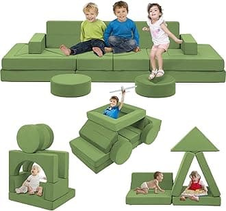 22Pcs Modular Kids Play Couch - Kids Couch for Playroom Bedroom Living Rooms Toddler Sofa for Inspiring Child Creativity，Children Convertible Foam Sofa