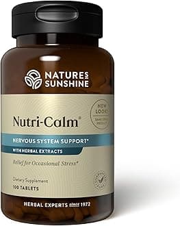 Nature's SunshineNutri-Calm- Herbal Stress Relief Supplement for Natural Anxiety Relief, Mood Support and Boost, Nervous System Support, Sleep Aid 100 Count