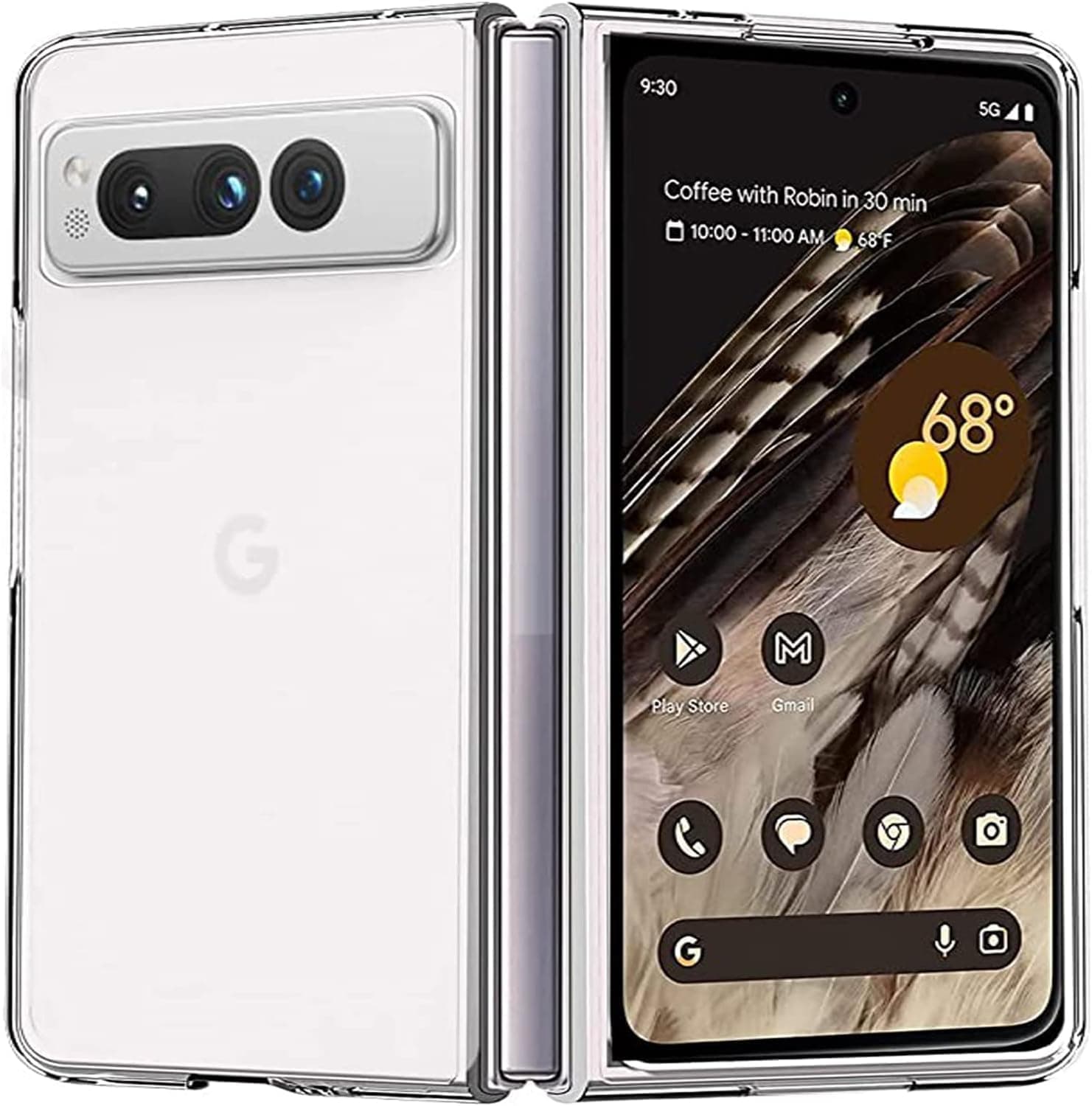 Case for Google Pixel Fold, Full Protection Cover Slim Fit Lightweight Anti-Drop Wear-Resistant Transparent [Anti-Yellowing] Hard PC Case Shockproof Anti-Scratch Clear Cover Case for Google Pixel Fold