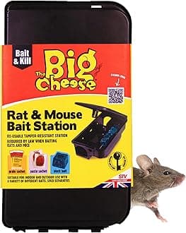 Rat & Mouse Bait Station - Reusable Tamper-Resistant & Weather-Proof Rat Bait Box - Lockable Lid, Compatible with Various Baits - Mouse Bait Box for Indoor & Outdoor Use