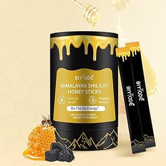 UpondataShilajit Honey Sticks, Pure Himalayan Resin with Organic Honey, Boost Energy, Support Immunity & Enhance Vitality (30 Sticks)