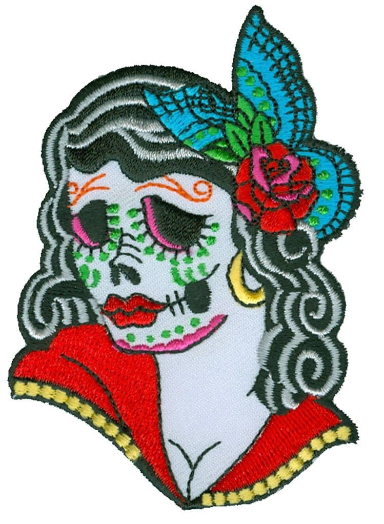 Lady Sugar Skull - Embroidered Patch