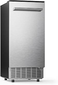 ecozy Commercial Under Counter Ice Maker Machine, 80 Lbs/Day, 24 Lbs Storage, Automatic Cleaning/24H Timer/Smart LCD Panel, for Commercial & Home Use