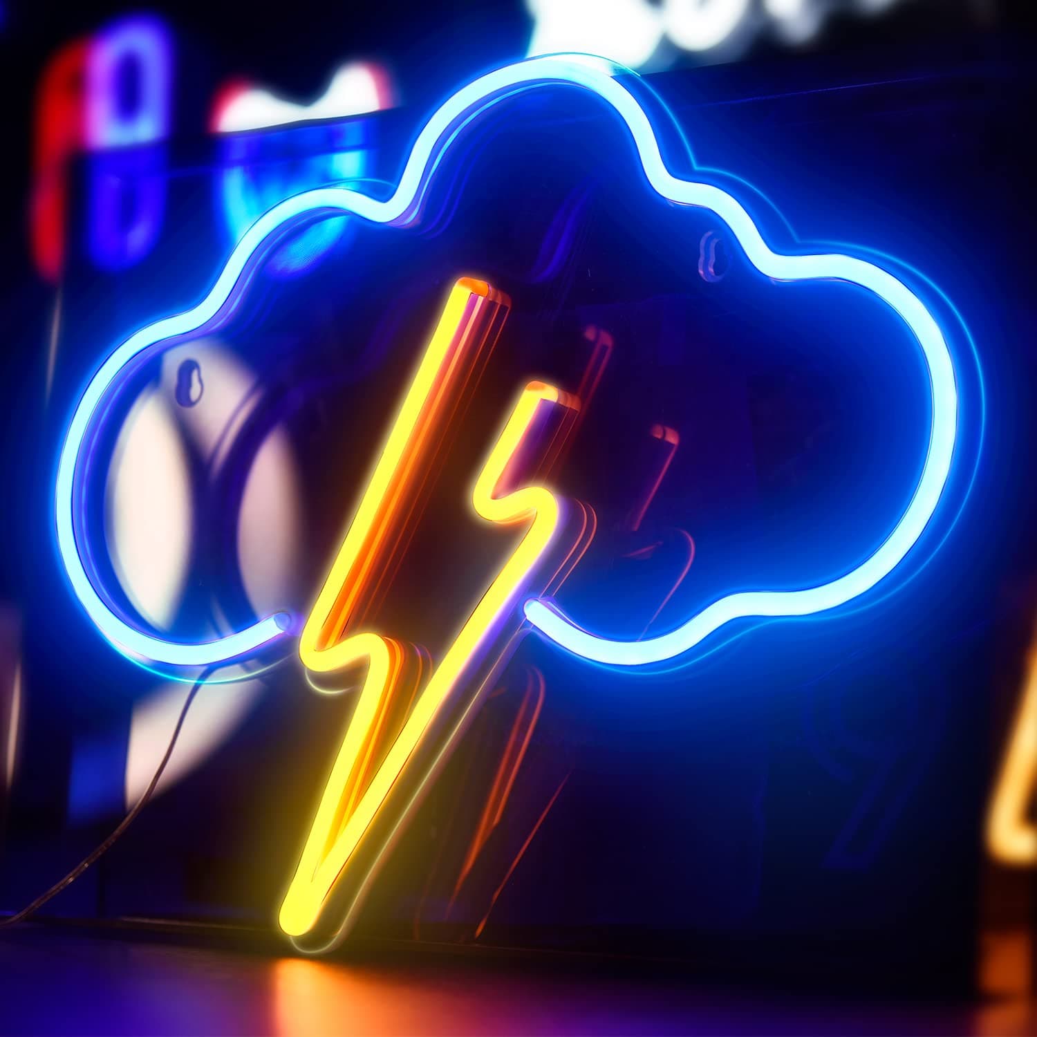 Koicaxy Neon Sign, Cloud Led Neon Light Wall Decor, Battery or USB Powered Light Up Acrylic Neon Signs for Bedroom, Kids Room, Living Room, Bar, Party, Christmas, Wedding