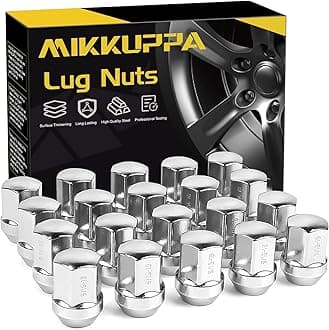 9/16-18 OEM Wheel Lug Nuts, Replacement for 2005-2010 Dodge Dakota, 2004-2009 Durango, 2002-2011 Ram 1500 Factory Wheels, Chrome One-Piece Closed End Large Acorn Seat Tire Nuts