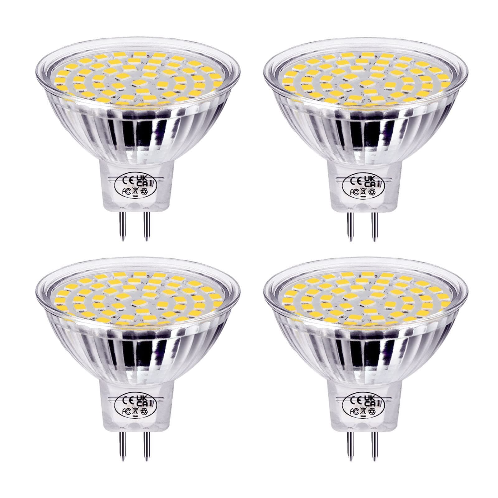 4 Pack MR16 LED Light Bulbs, 5W (Equivalent to 40W Halogen) GU5.3 4000K Natural White Spotlight,AC/DC 12-Volt,Non-dimmable